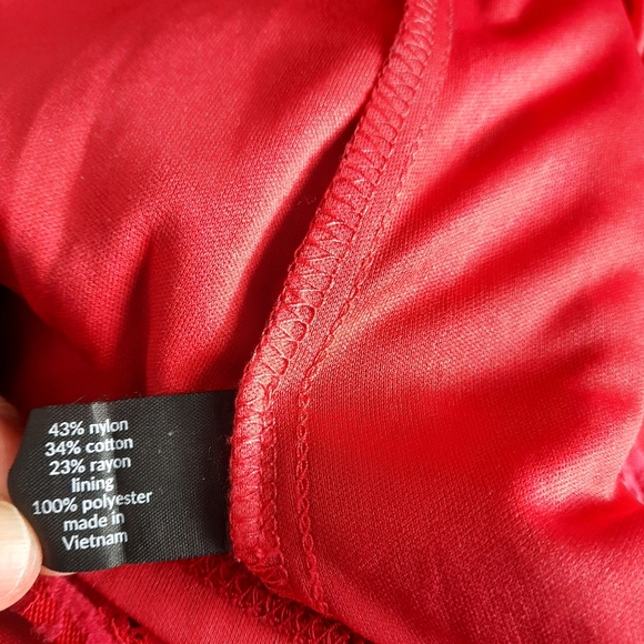 Lane Bryant Women's Lace Dress Bell Sleeve Red Plus Size 16W Zip Back Keyhole - Picture 8 of 9